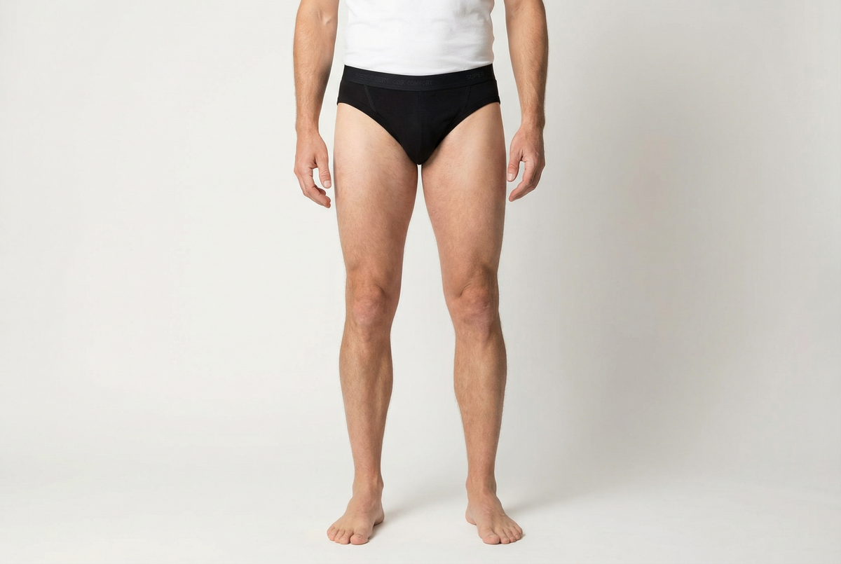 Beeren Heren Sportslip Zonder Gulp Comfort Feeling Zwart 2-Pack - gedragen