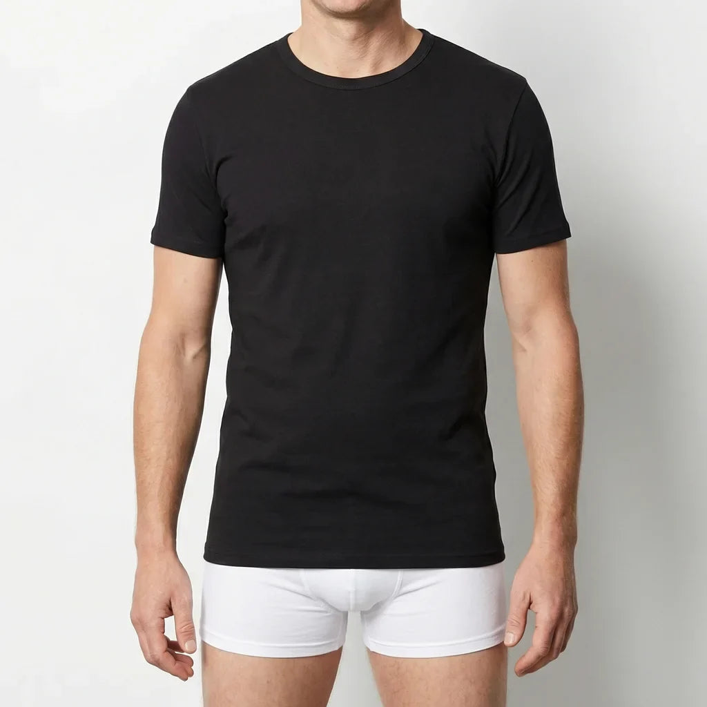 Beeren Heren V-Hals T-Shirt Extra Lang M3000 Wit voordeelpack - gedragen