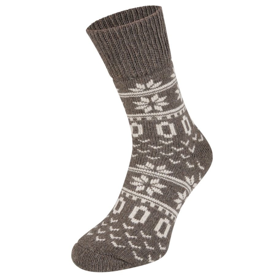 Dikke Wollen Sokken Met Noors Patroon 2-Pack Beige