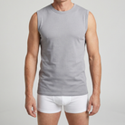 Beeren Heren Mouwloos Shirt M3000 Grijs voordeelpack - gedragen