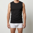 Beeren Heren Mouwloos Shirt M3000 Zwart voordeelpack - gedragen