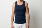 Beeren Heren Singlet M3000 Donkerblauw 2-Pack - gedragen