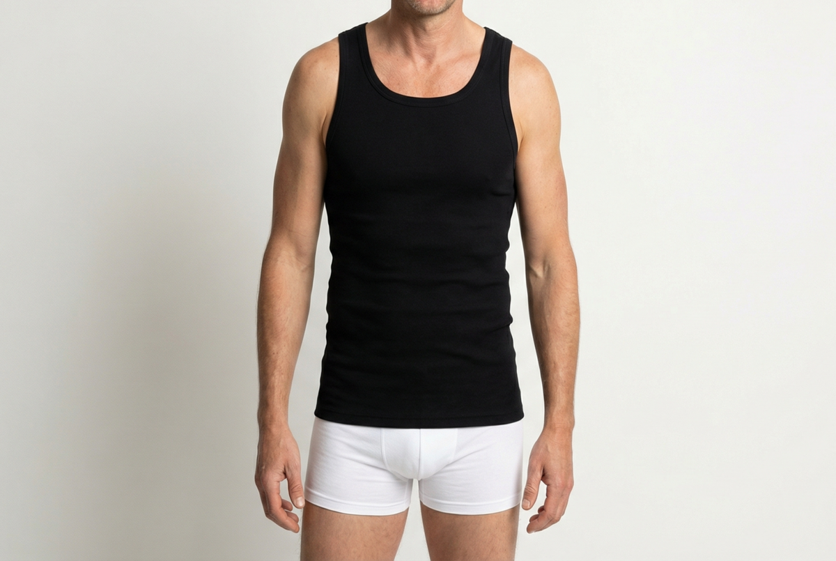 Beeren Heren Singlet M3000 Zwart Mega Voordeelpack - gedragen