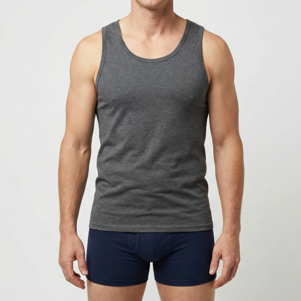 Beeren Heren Singlet M55 Zwart voordeelpack - gedragen
