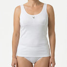Beeren Dames Hemd Basic Wit 2-Pack - gedragen