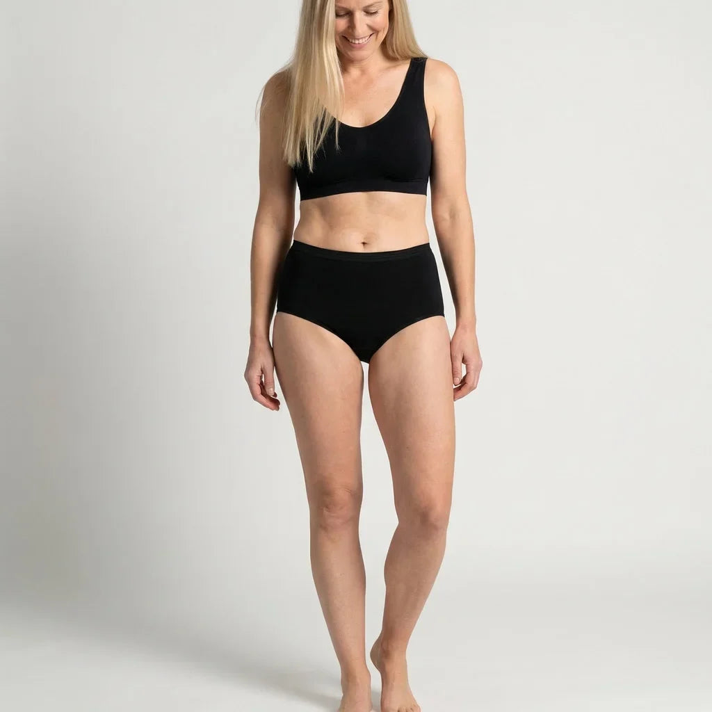 Beeren Dames Maxislip Comfort Feeling Zwart voordeelpack - gedragen