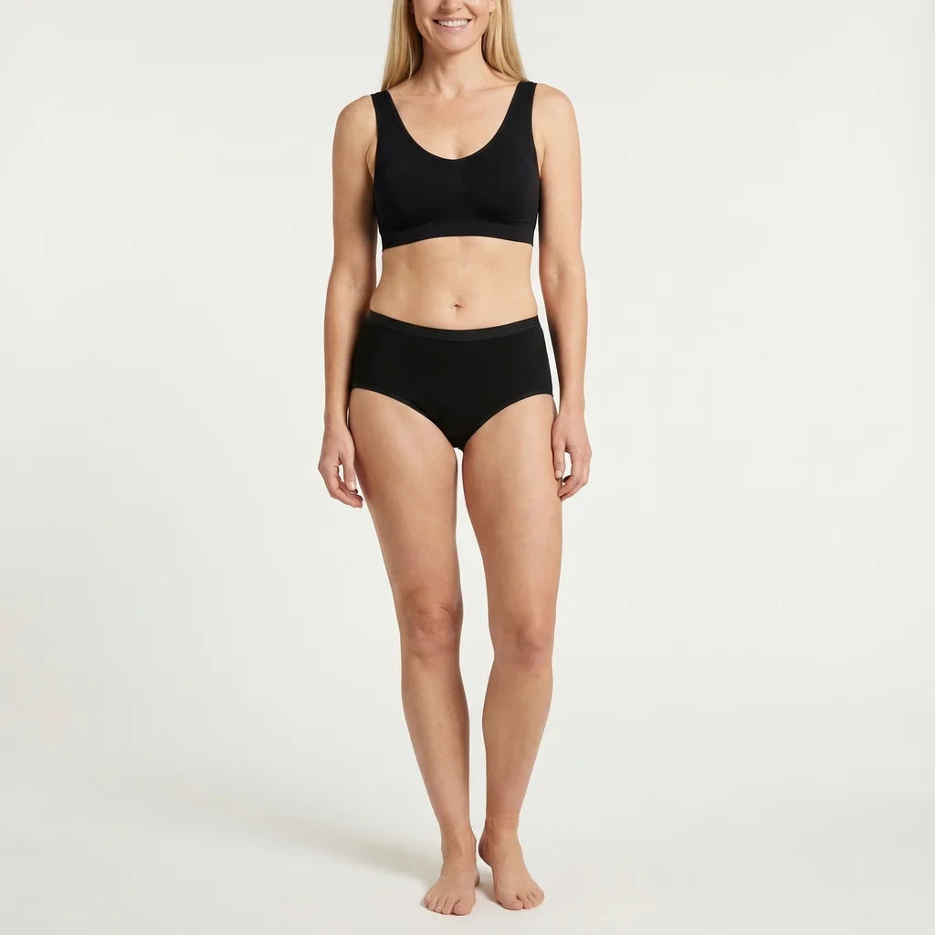 Beeren Dames Midislip Comfort Feeling Zwart 2-Pack - gedragen