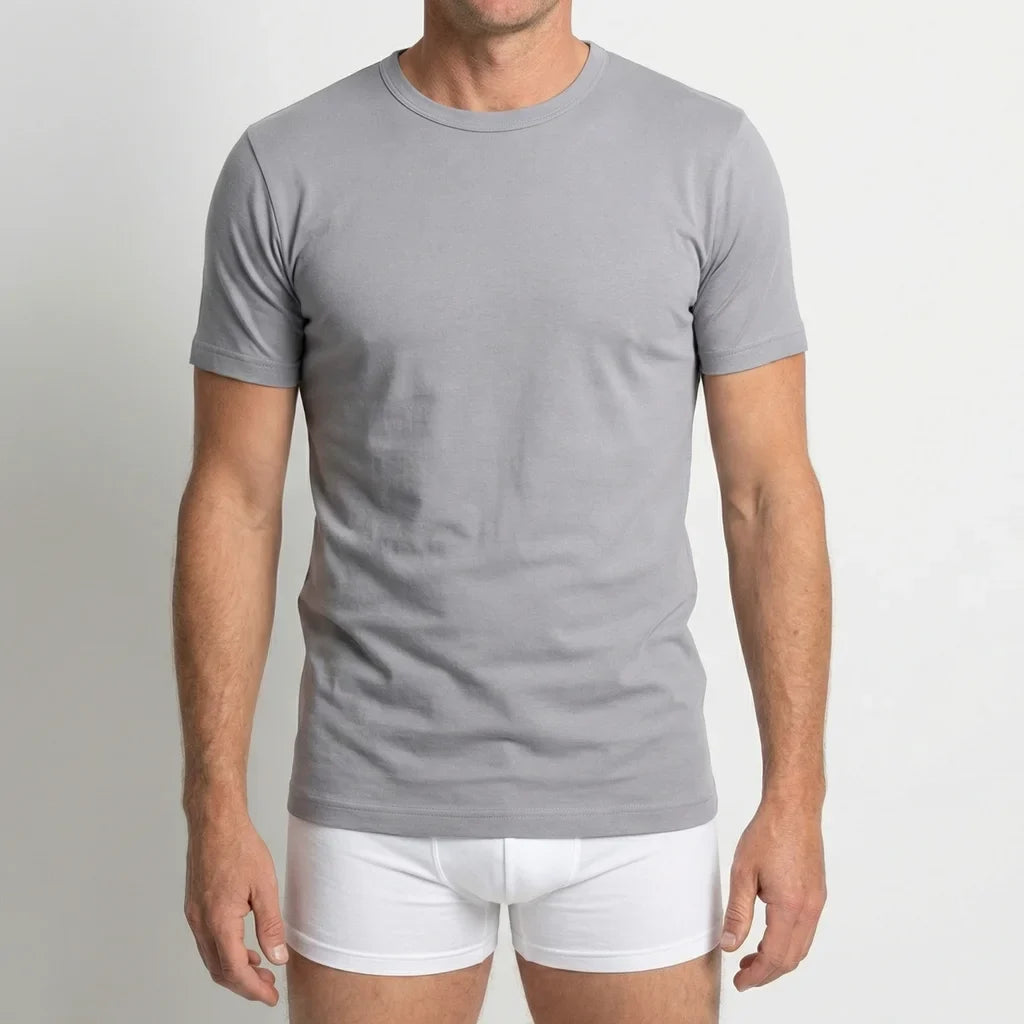 Beeren Heren T-Shirt M3000 Grijs voordeelpack - gedragen